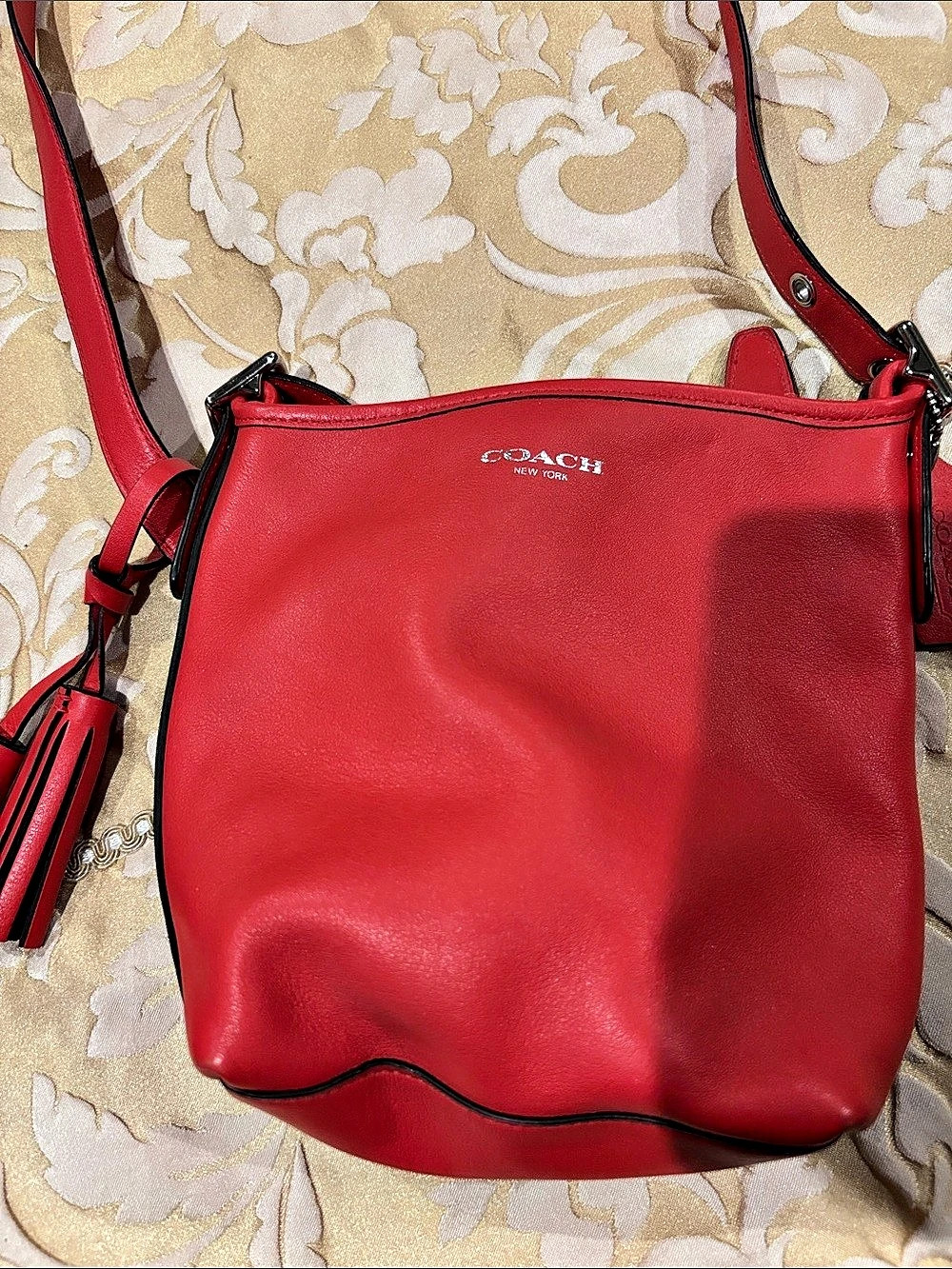 Coach Red Leather Crossbody Bag